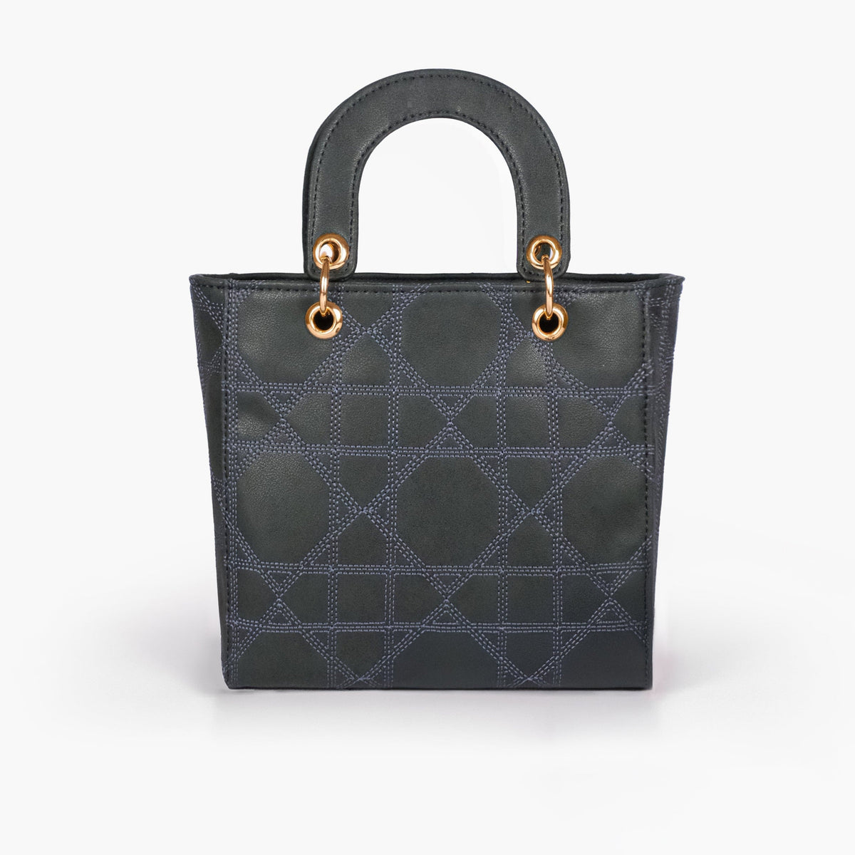 Navy blue quilted mini tote bag
