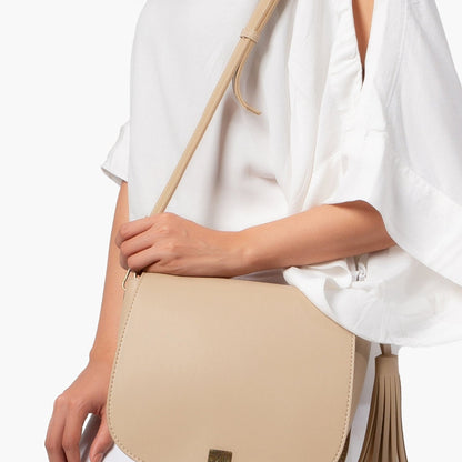 Off-white foldover saddle bag