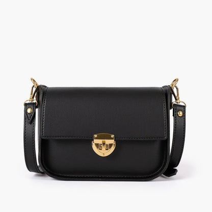 Black saddle bag with twist lock