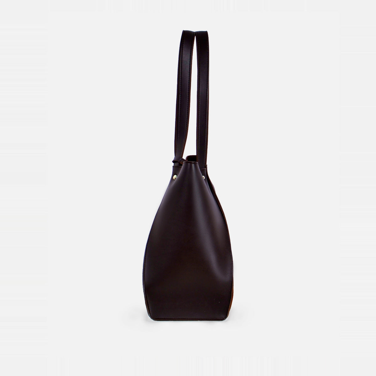 Dark brown suede shopping tote bag