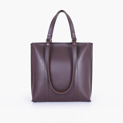 Dark brown double-handle tote bag