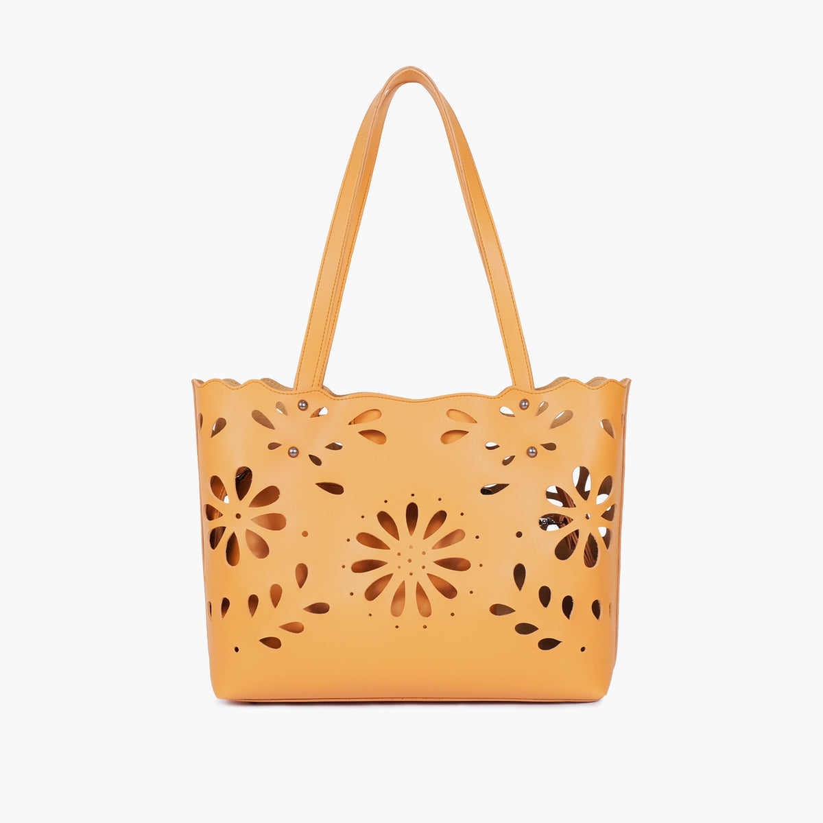 Mustard two-piece floral tote