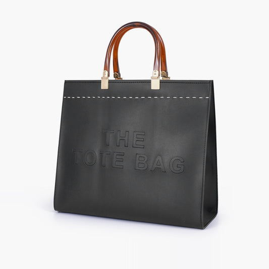 Black signature tote bag