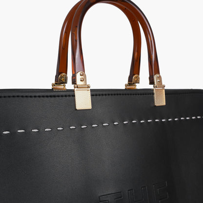 Black signature tote bag