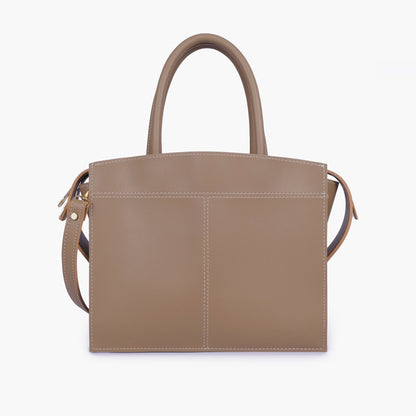 Coffee trapeze top-handle bag