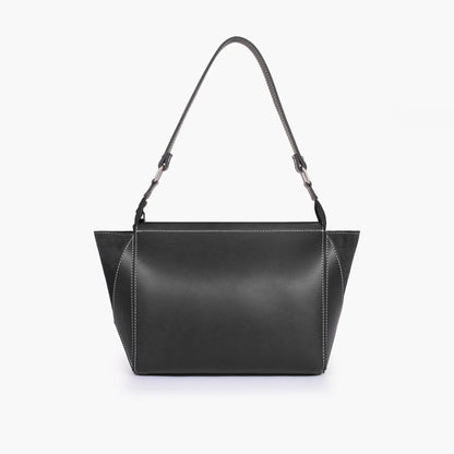 Black suede trio twist handbag
