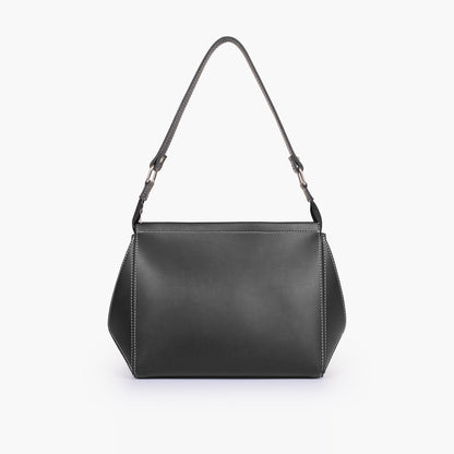 Black suede trio twist handbag