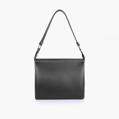 Black suede trio twist handbag