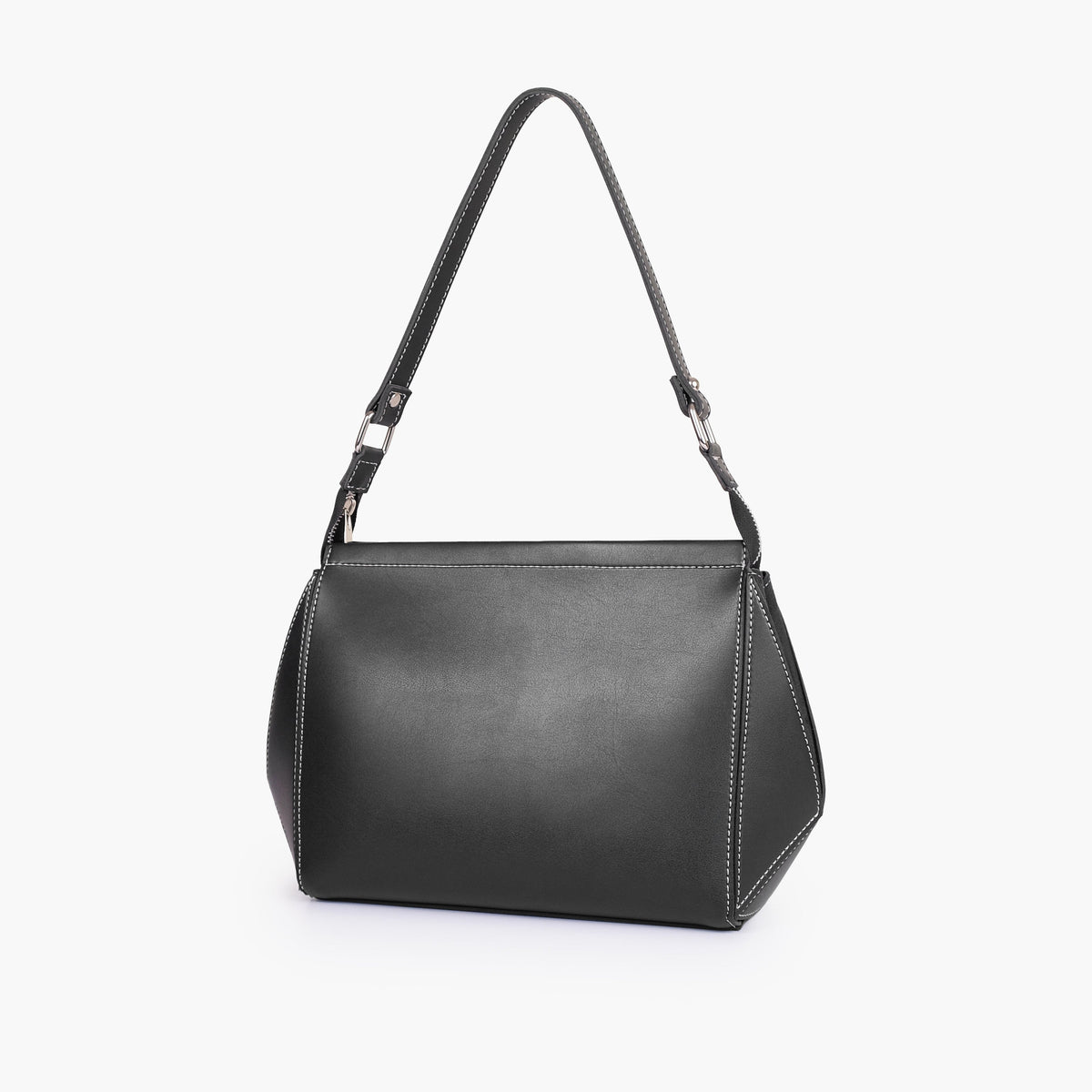 Black suede trio twist handbag