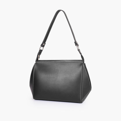 Black suede trio twist handbag