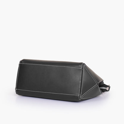 Black suede trio twist handbag
