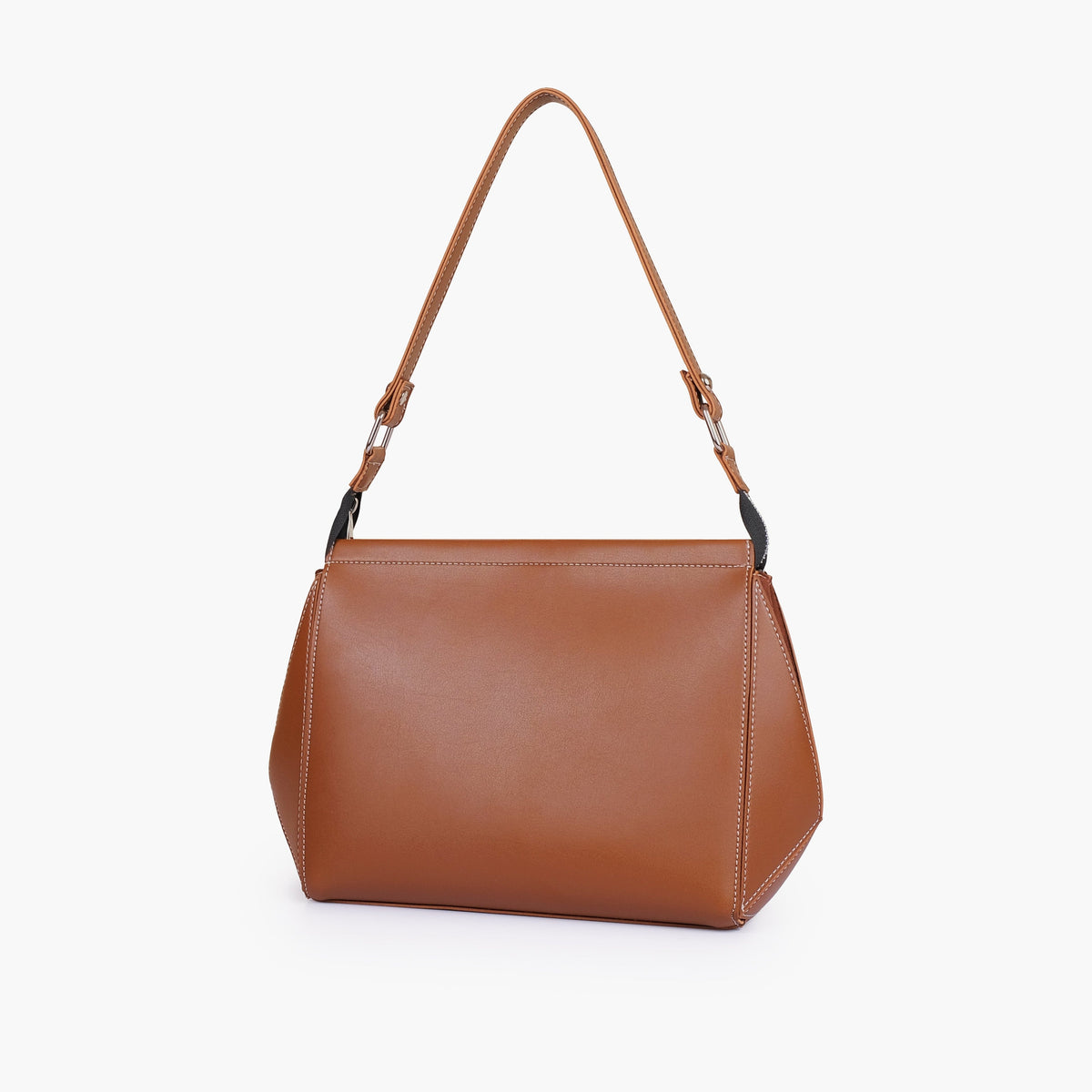 Brown suede trio twist handbag