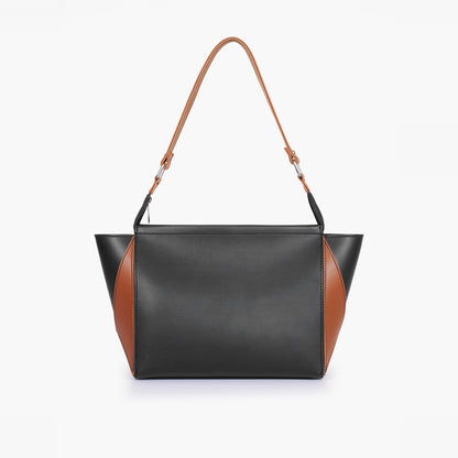 Black and brown trio twist handbag