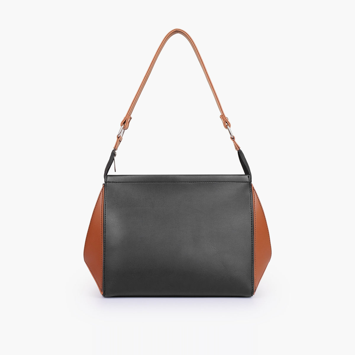Black and brown trio twist handbag