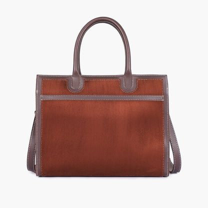 Dark brown suede vintage handbag