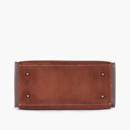 Dark brown suede vintage handbag
