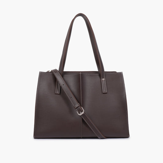 Dark brown work tote bag