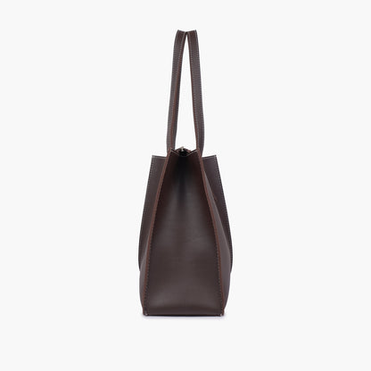 Dark brown work tote bag