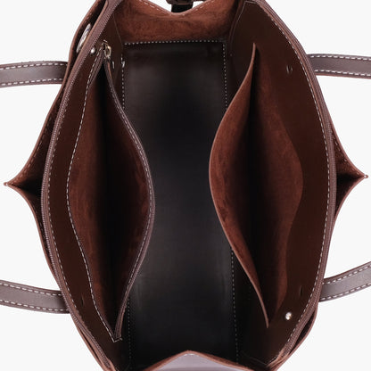 Dark brown work tote bag