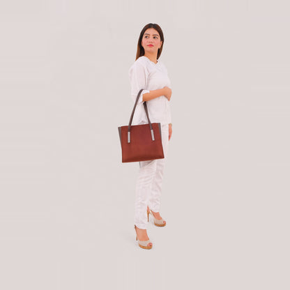 Dark brown suede zipper shoulder bag with long handle