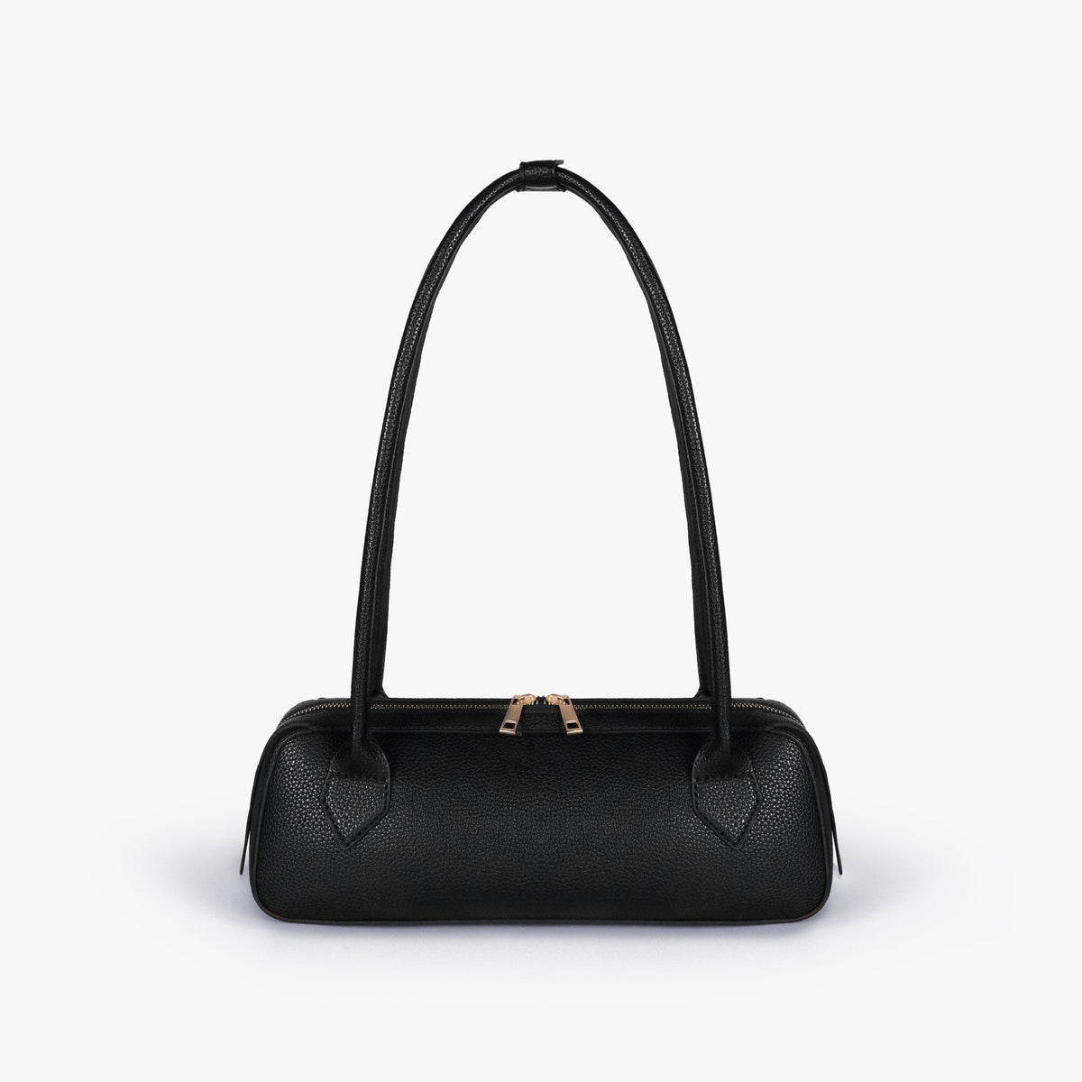 Black east-west baguette bag
