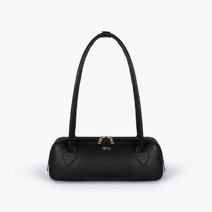 Black east-west baguette bag