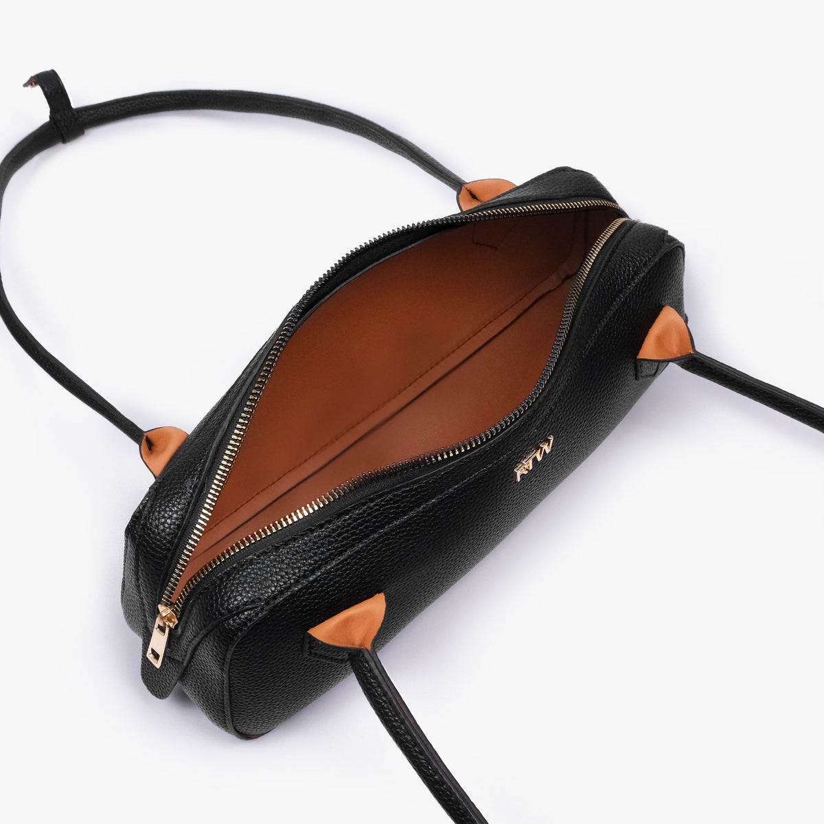 Black east-west baguette bag