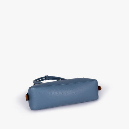 Blue east-west baguette bag