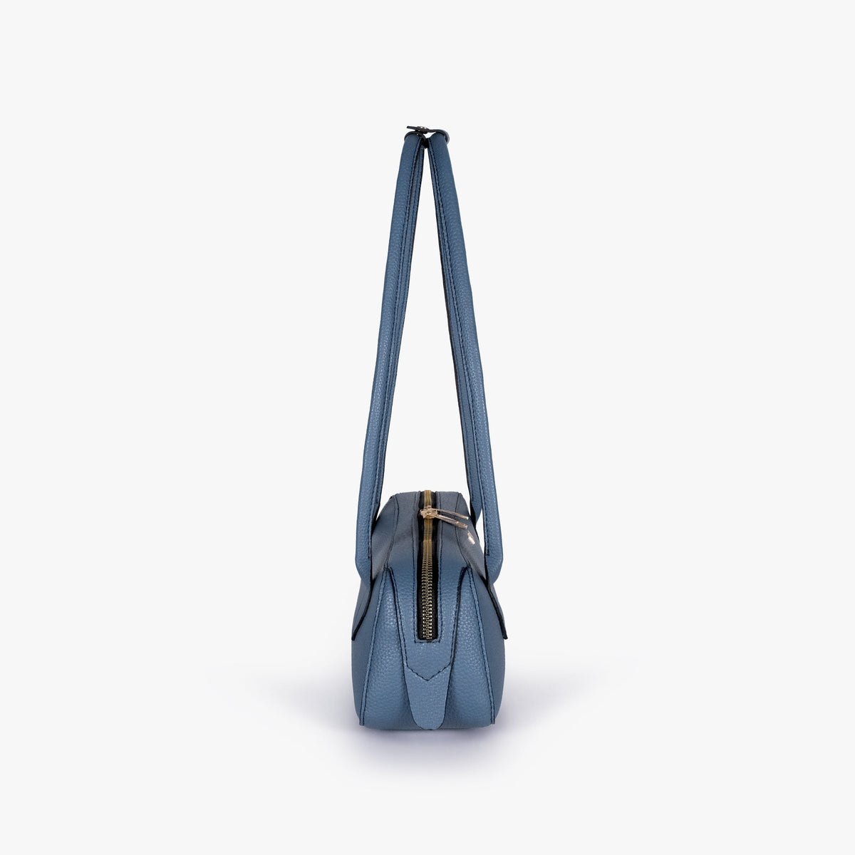 Blue east-west baguette bag