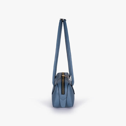 Blue east-west baguette bag