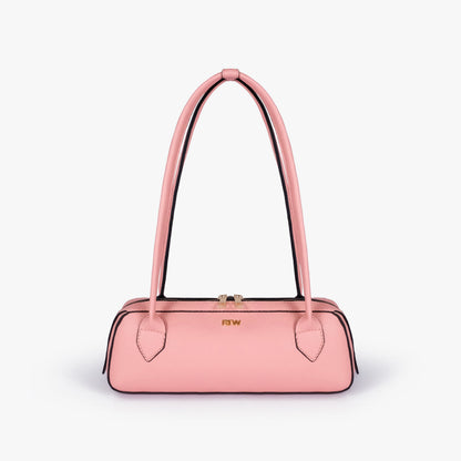 Blush pink east-west baguette bag