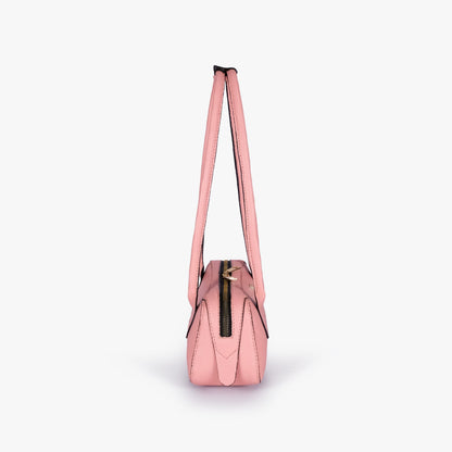 Blush pink east-west baguette bag