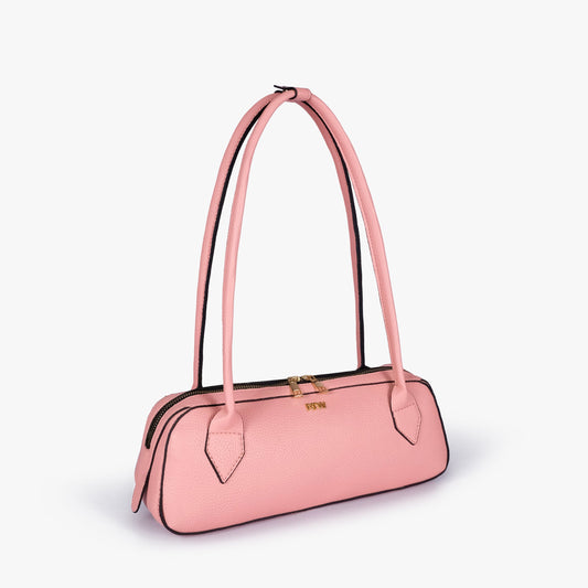 Blush pink east-west baguette bag