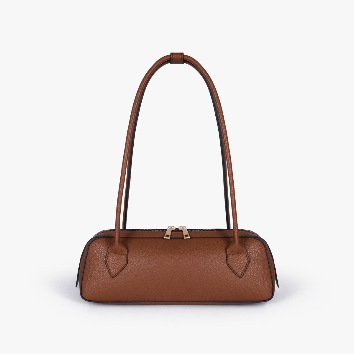 Brown east-west baguette bag