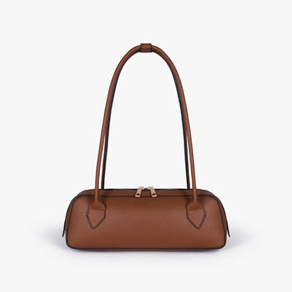 Brown east-west baguette bag