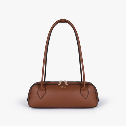 Brown east-west baguette bag
