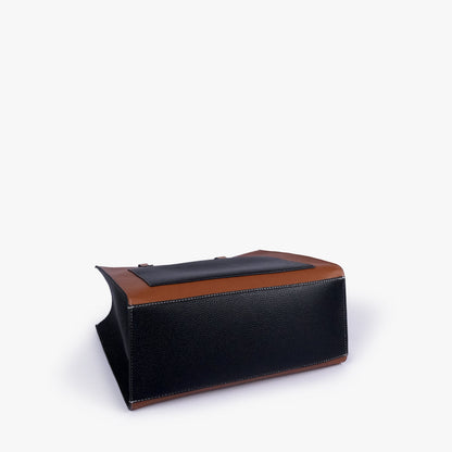 Espresso color blocking tote