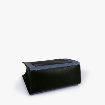 Indigo color blocking tote