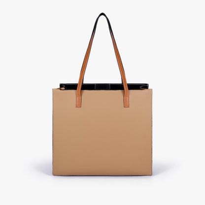 Macchiato color blocking tote