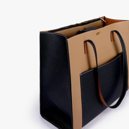 Macchiato color blocking tote