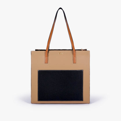 Macchiato color blocking tote