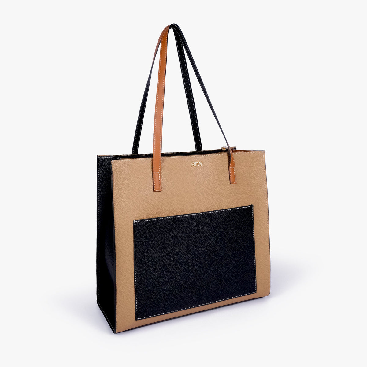 Macchiato color blocking tote