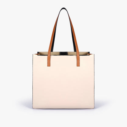 Monochrome color blocking tote