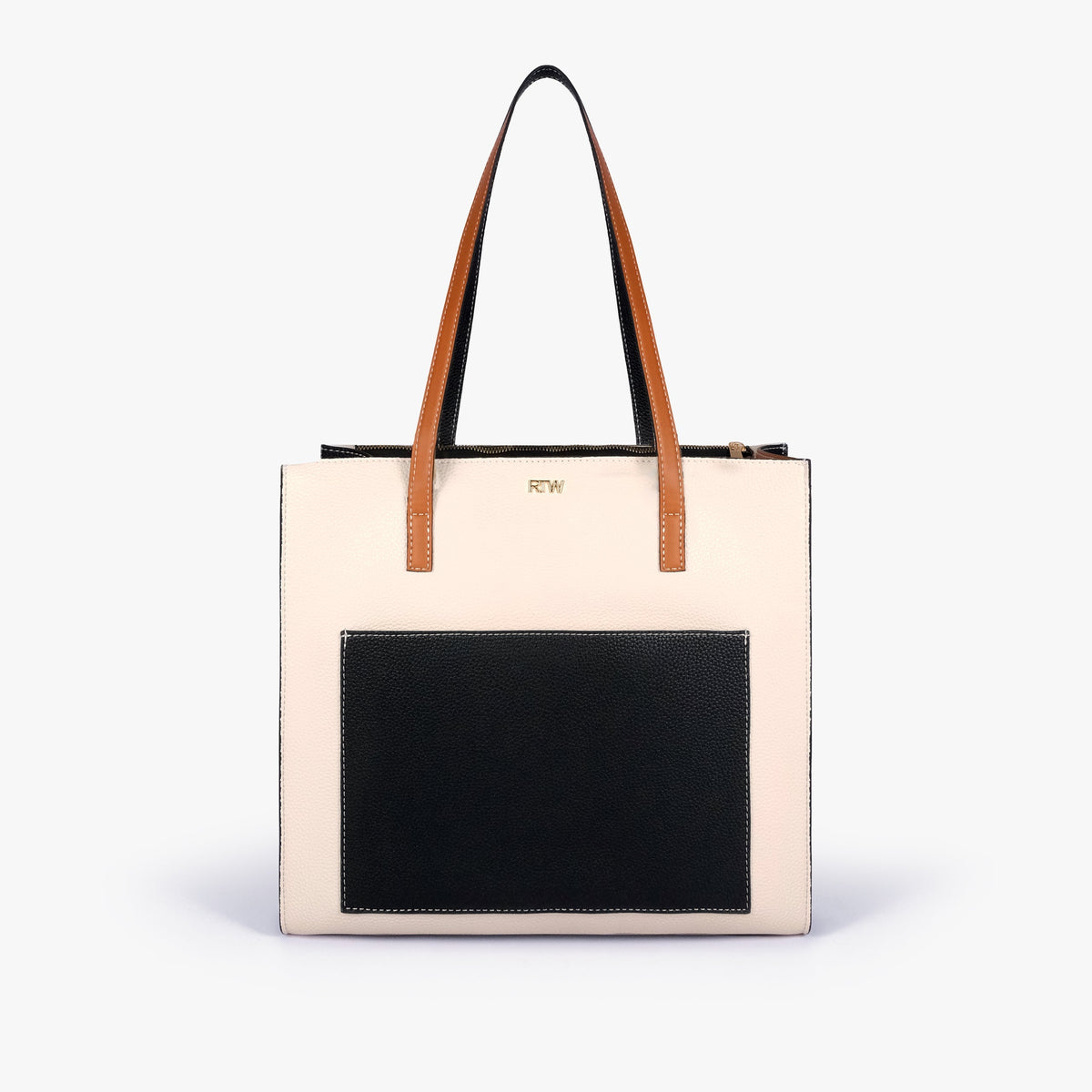 Monochrome color blocking tote