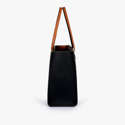 Monochrome color blocking tote