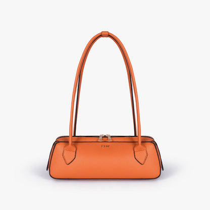 Orange east-west baguette bag