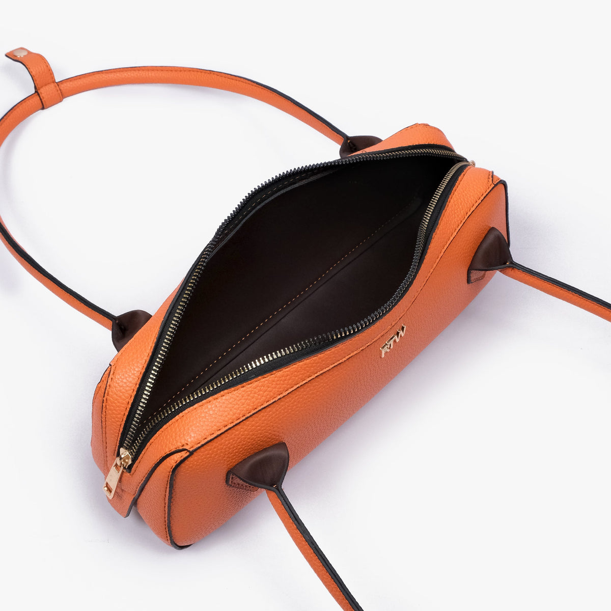 Orange east-west baguette bag